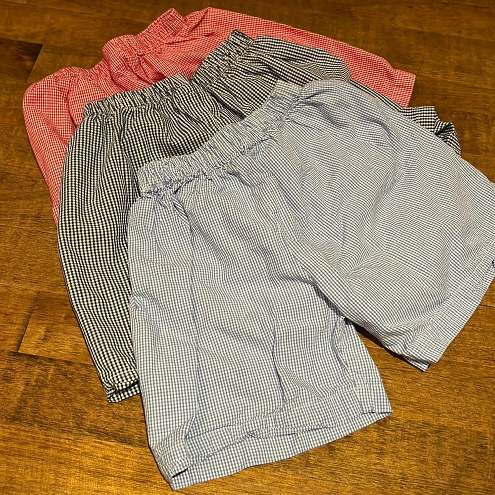 Boys gingham shorts, 3 pairs, size 4T